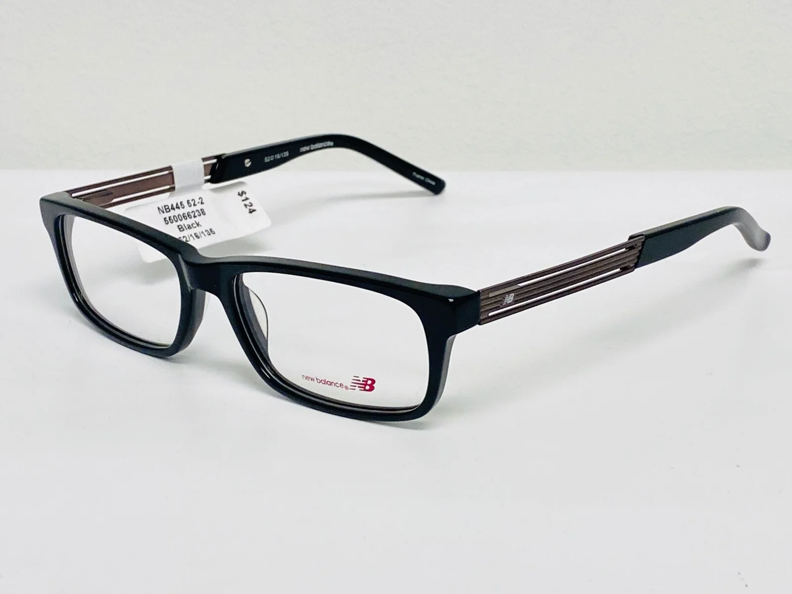 NEW BALANCE NB445 52-2 MENS BLACK EYEGLASS FRAMES 52/16/135