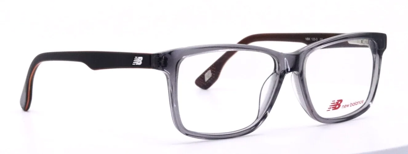 New Balance NBK 123-3 Gray Boys Kids Square Full Rim Eyeglasses 49-13-130 B:33 3