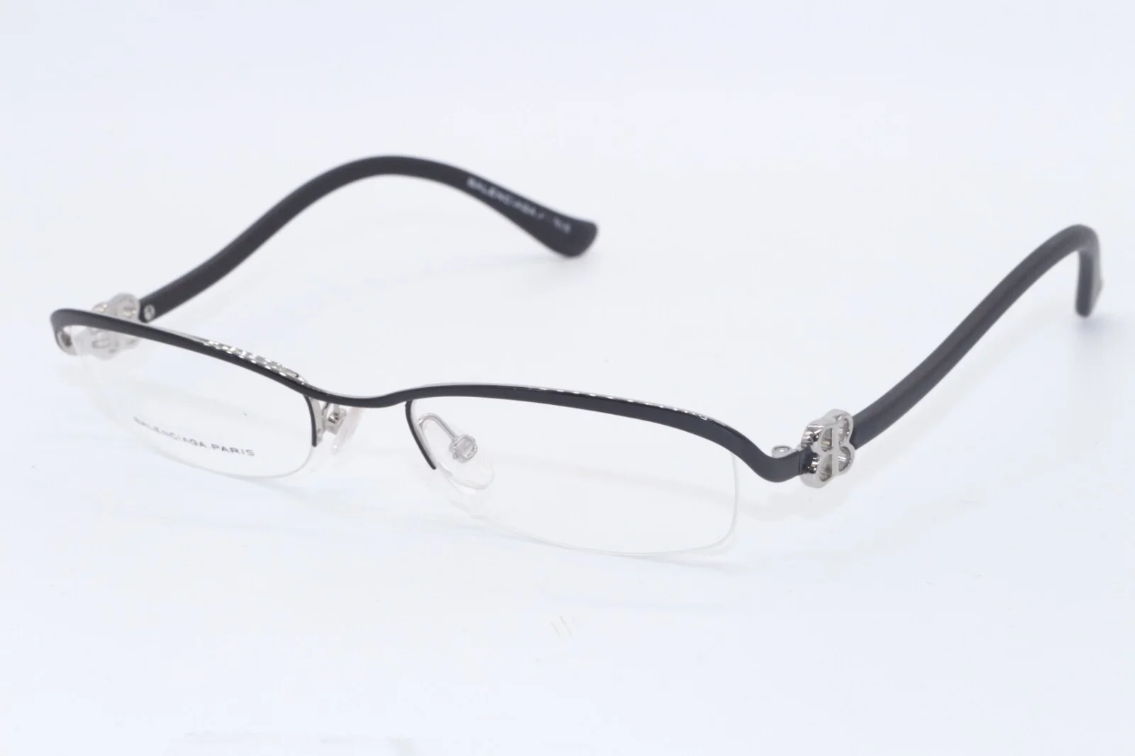 NEW BALENCIAGA PARIS BAL 0060 G0U BLACK SILVER AUTHENTIC FRAMES EYEGLASSES 52-19