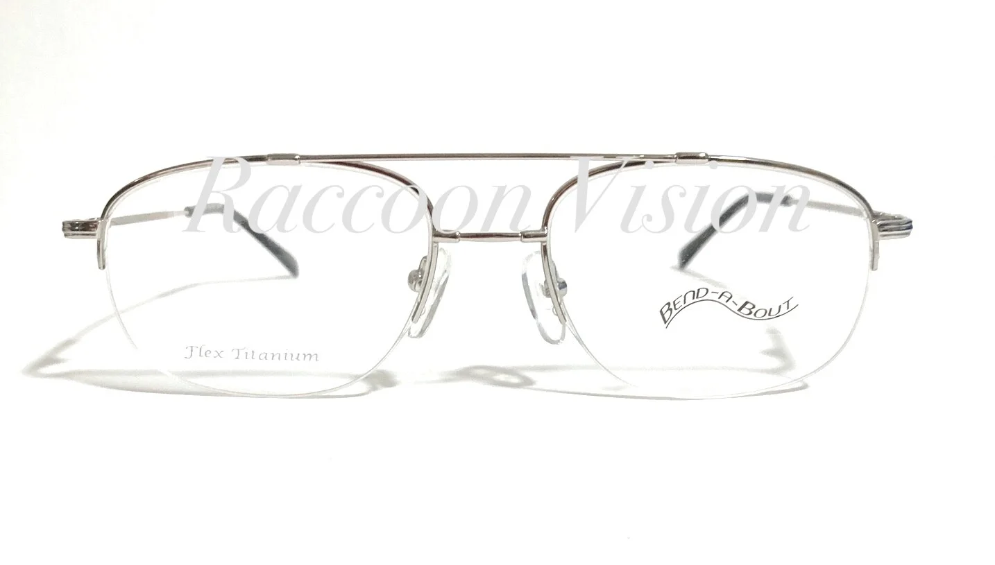 NEW BEND-A-BOUTS CARL SILVER AUTHENTIC TITANIUM EYEGLASSES RX MENS 54-18-140 MM 2