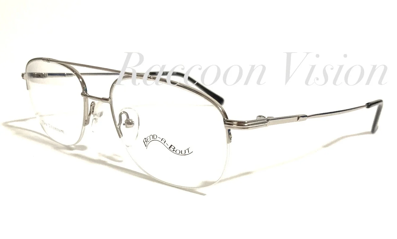 NEW BEND-A-BOUTS CARL SILVER AUTHENTIC TITANIUM EYEGLASSES RX MENS 54-18-140 MM 3
