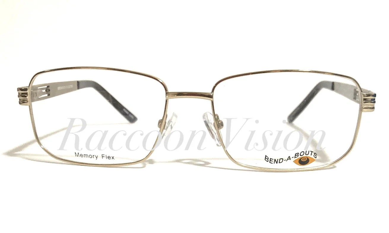 NEW BEND-A-BOUTS FRANKLIN GOLD AUTHENTIC EYEGLASSES RX METAL MENS 55-16-145 MM