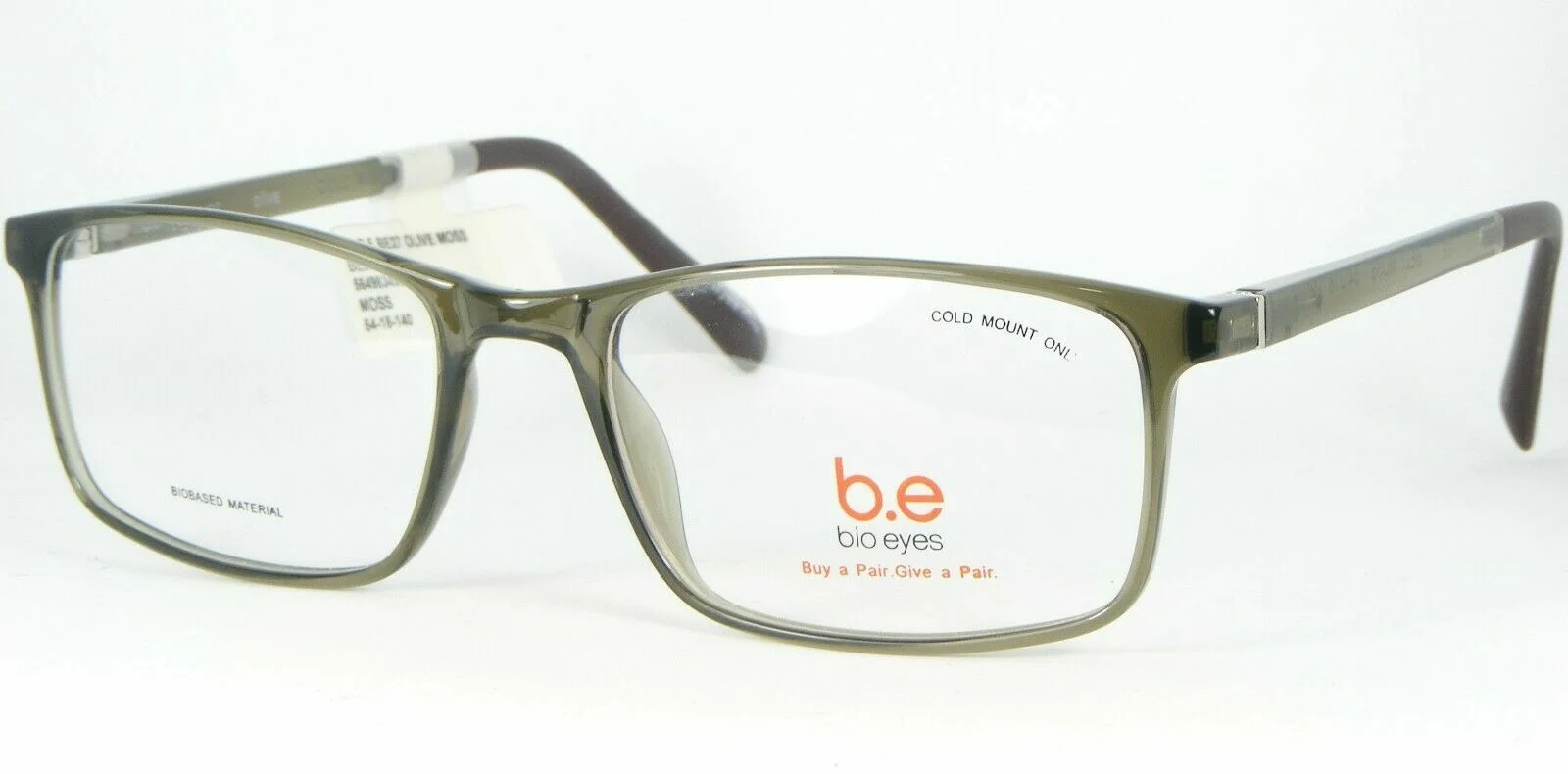 NEW Bio Eyes B.E OLIVE BE27 MOSS EYEGLASS FRAMES 54-18-140