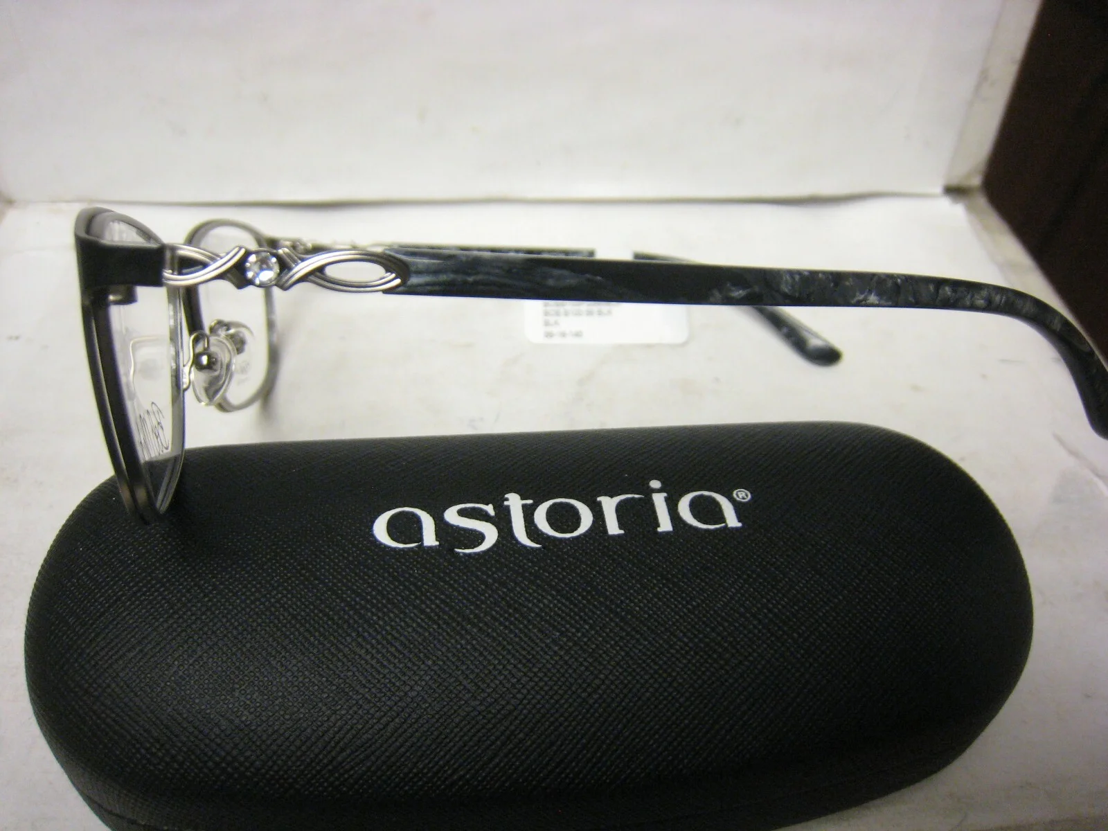 New Bob Mackie B103 Eyeglasses Swarovski Crystals 56-16-145-37.5 Vertical BLACK 2