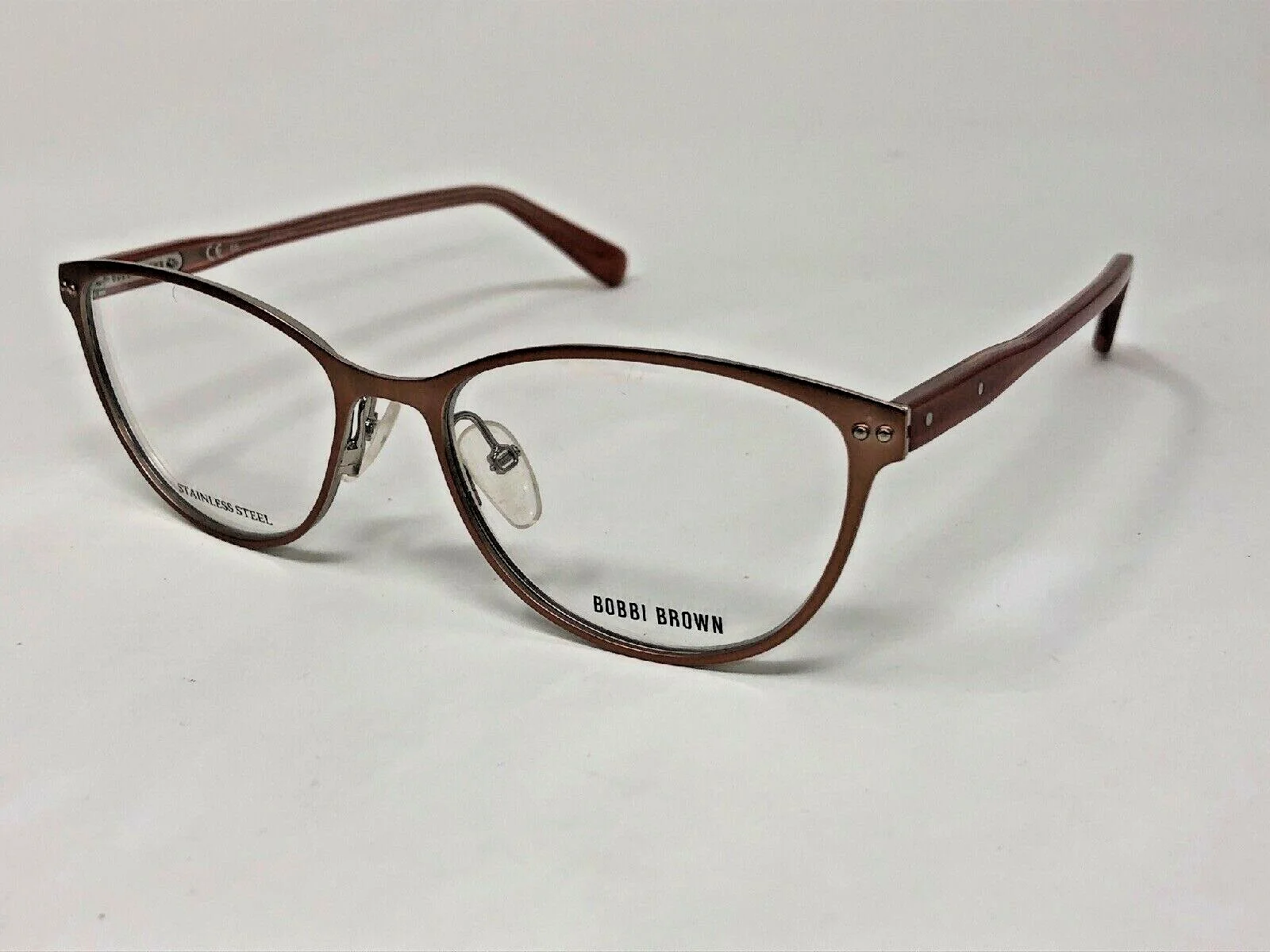 New BOBBI BROWN The Meryl Light Brown/ Peach Womens Eyeglasses Frame 53-16-140