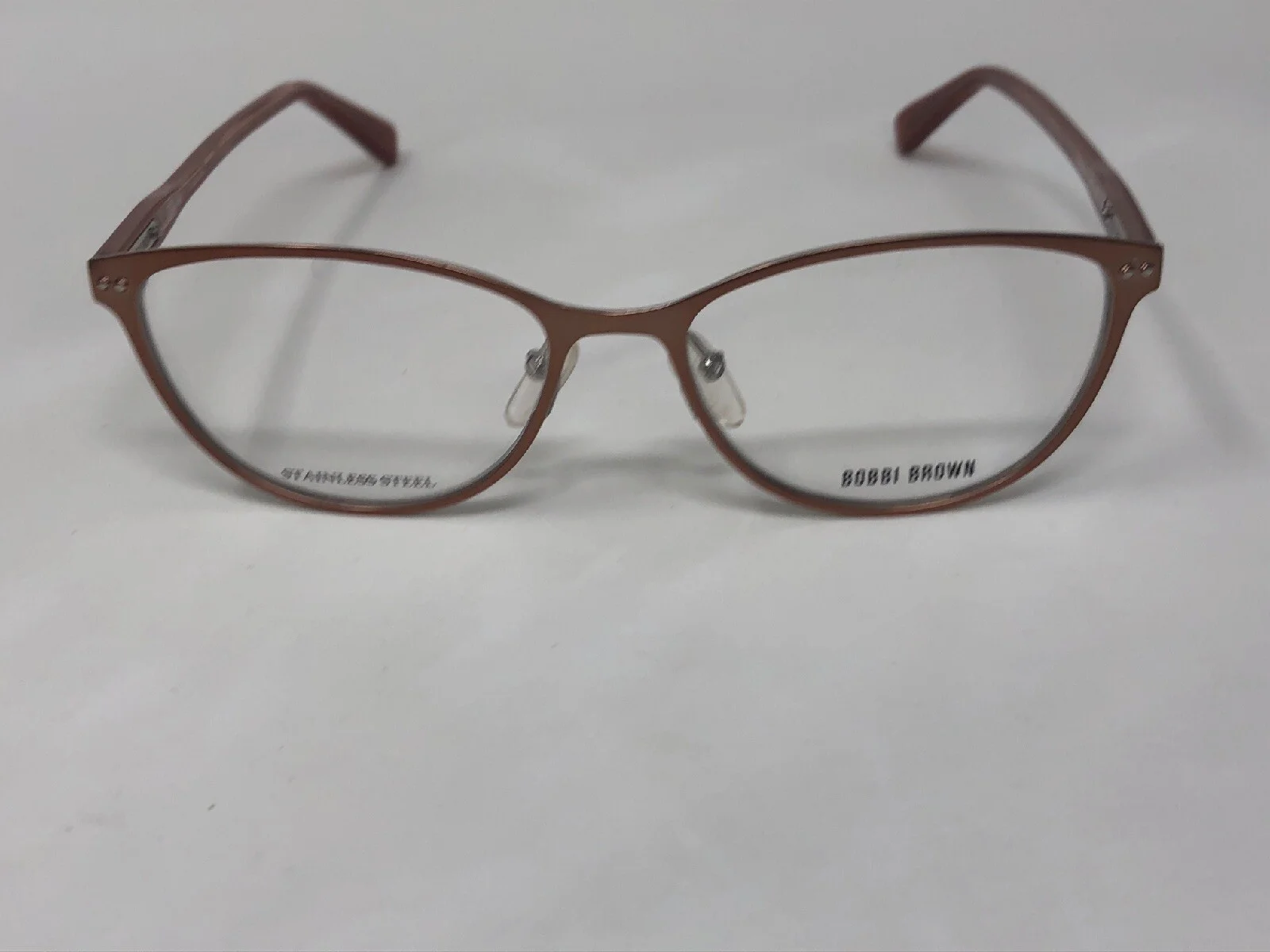 New BOBBI BROWN The Meryl Light Brown/ Peach Womens Eyeglasses Frame 53-16-140 2