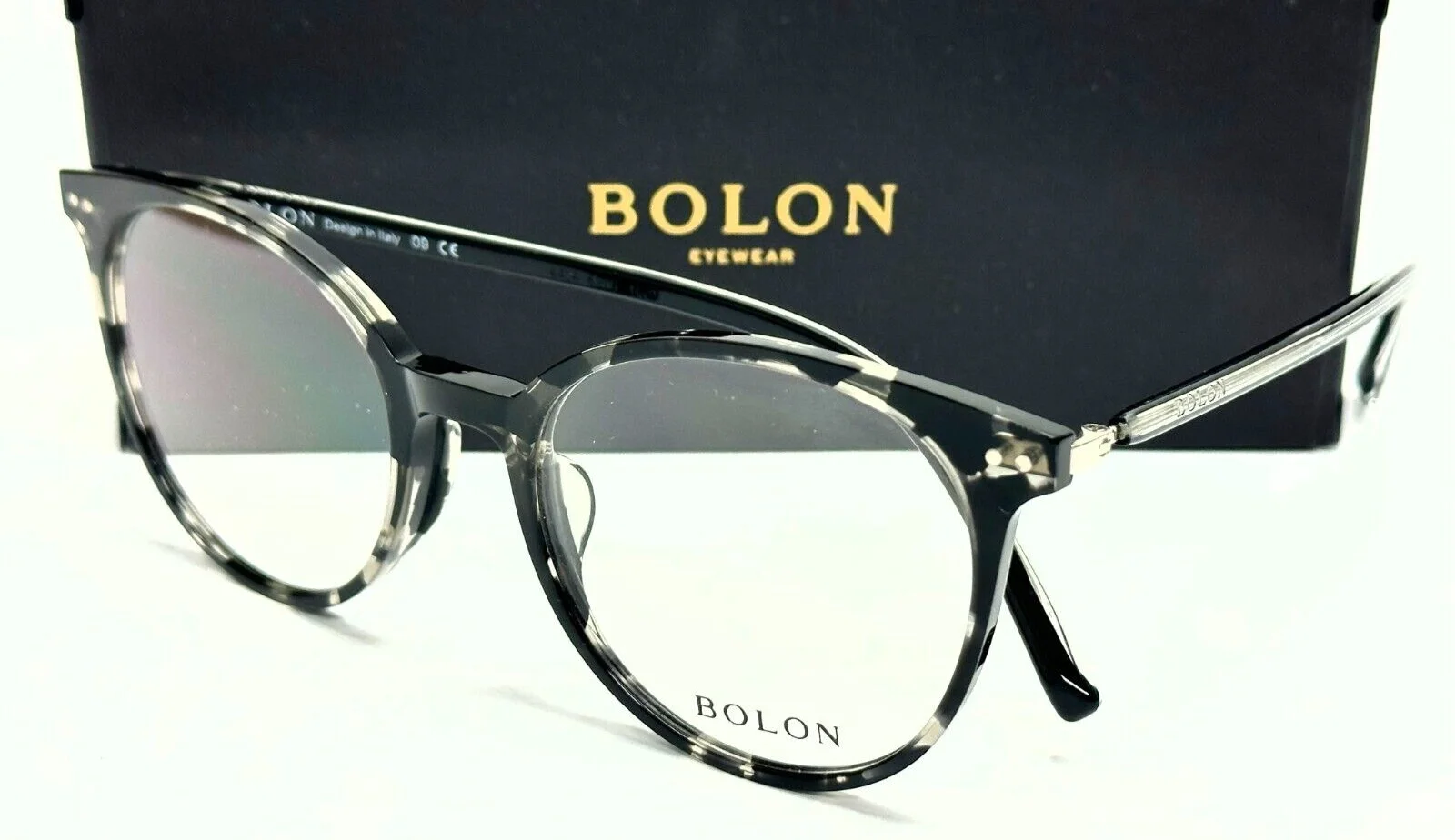 NEW BOLON ROUND EYEGLASSES BJ3025 B11 GREY HAVANA/DEMO LENS 52-20-145mm