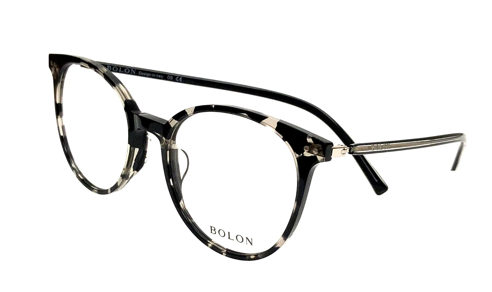 NEW BOLON ROUND EYEGLASSES BJ3025 B11 GREY HAVANA/DEMO LENS 52-20-145mm 2