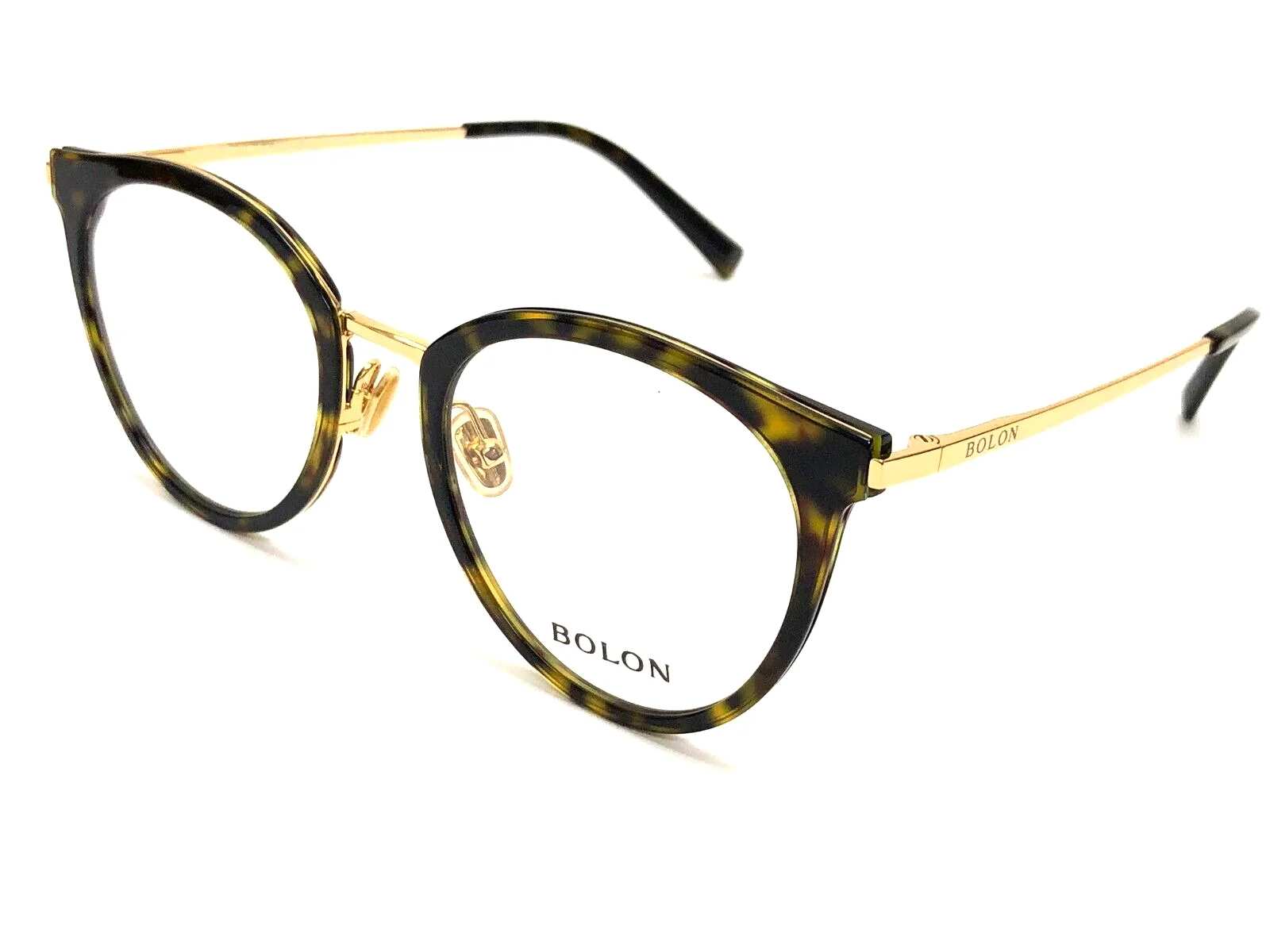 NEW BOLON ROUND EYEGLASSES BJ6015 B20 LIGHT HAVANA/GOLD/DEMO LENS 50-20-145mm