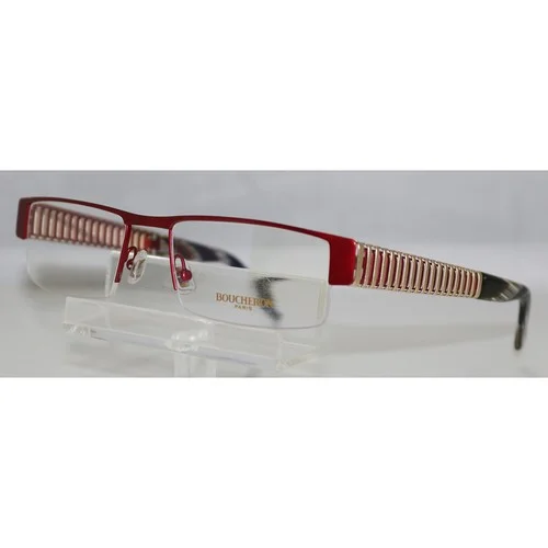New Boucheron Beo 102.01 Red & Gold Unisex Semi Rimless Eyeglasses 2