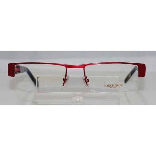 New Boucheron Beo 102.01 Red & Gold Unisex Semi Rimless Eyeglasses 3