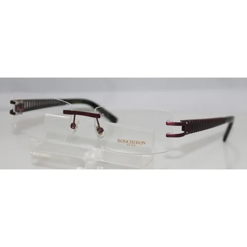 New Boucheron Beo 139.02 Burgundy Rimless Eyeglasses 54 mm