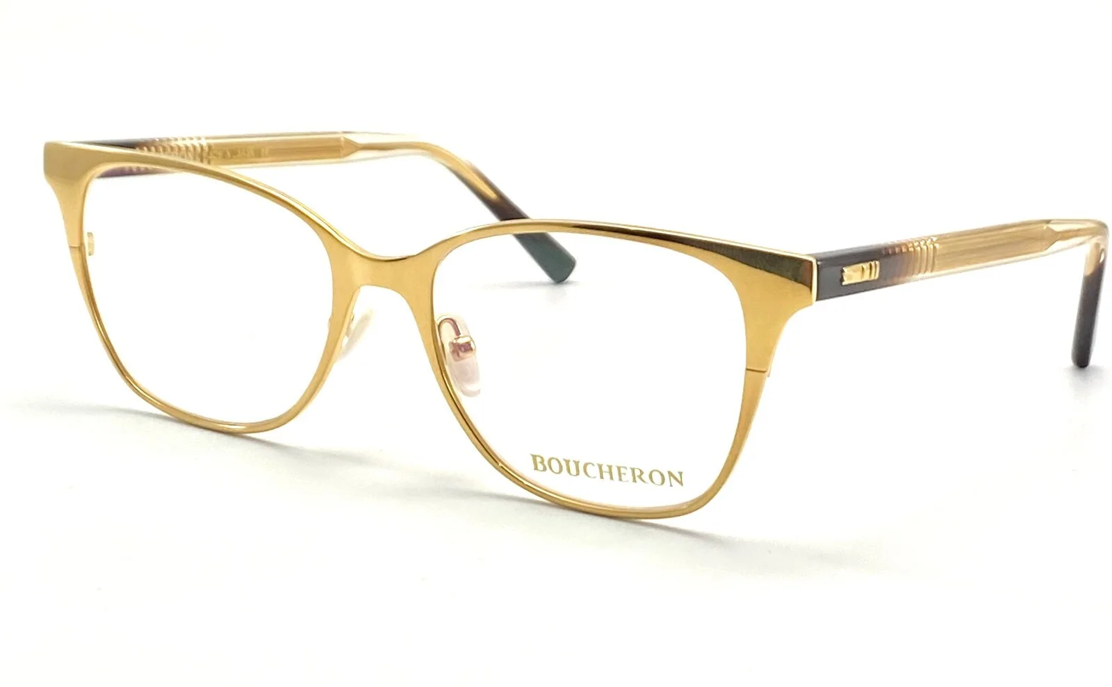 NEW BOUCHERON PARIS BC0014O 003 GOLD AUTHENTIC EYEGLASSES 52-17 140 W/CASE 2