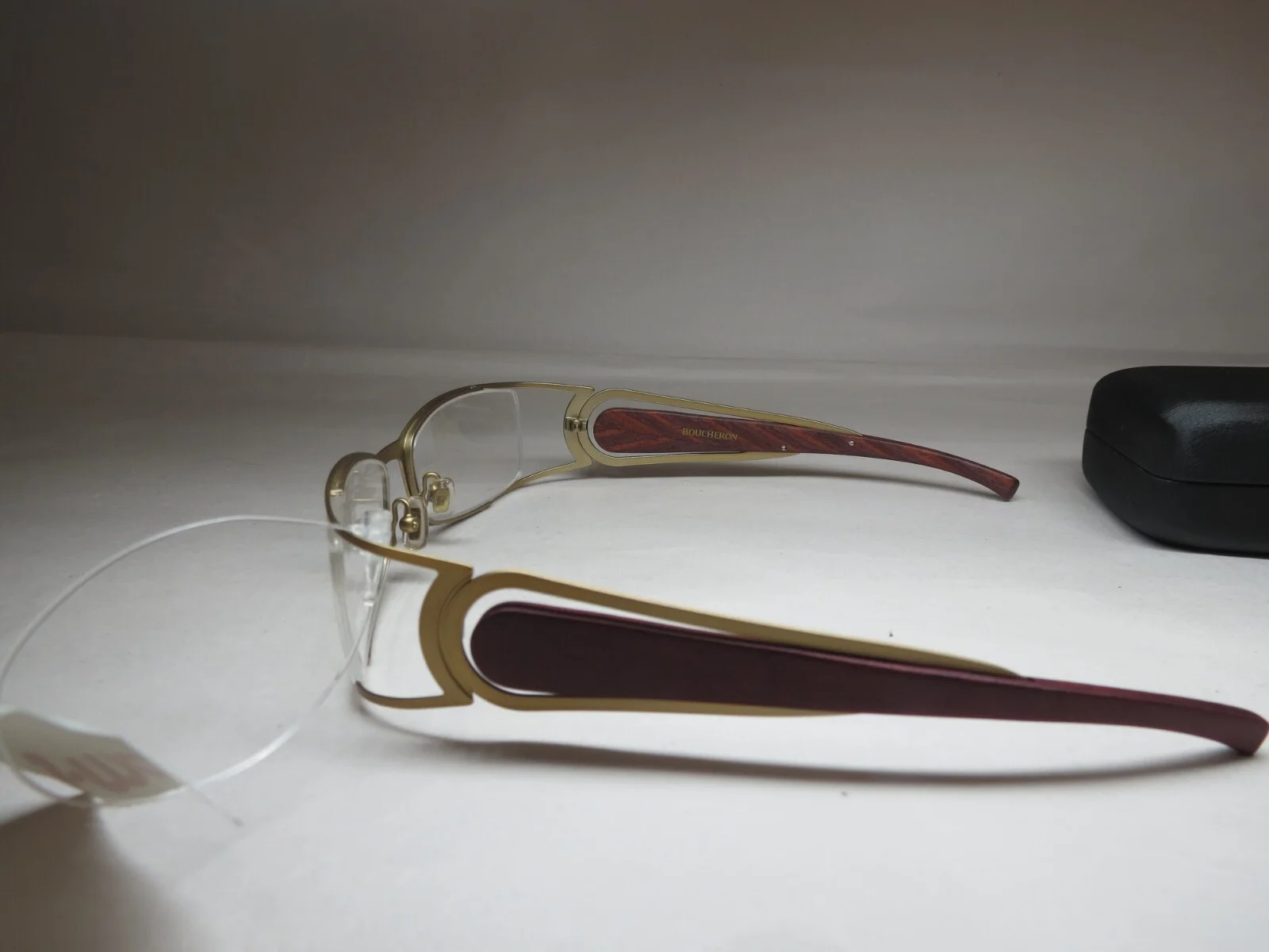 NEW BOUCHERON Paris Eyeglass Frame Brown/Red Wood Arm BEO109.04 53-16-130 Ladies 3