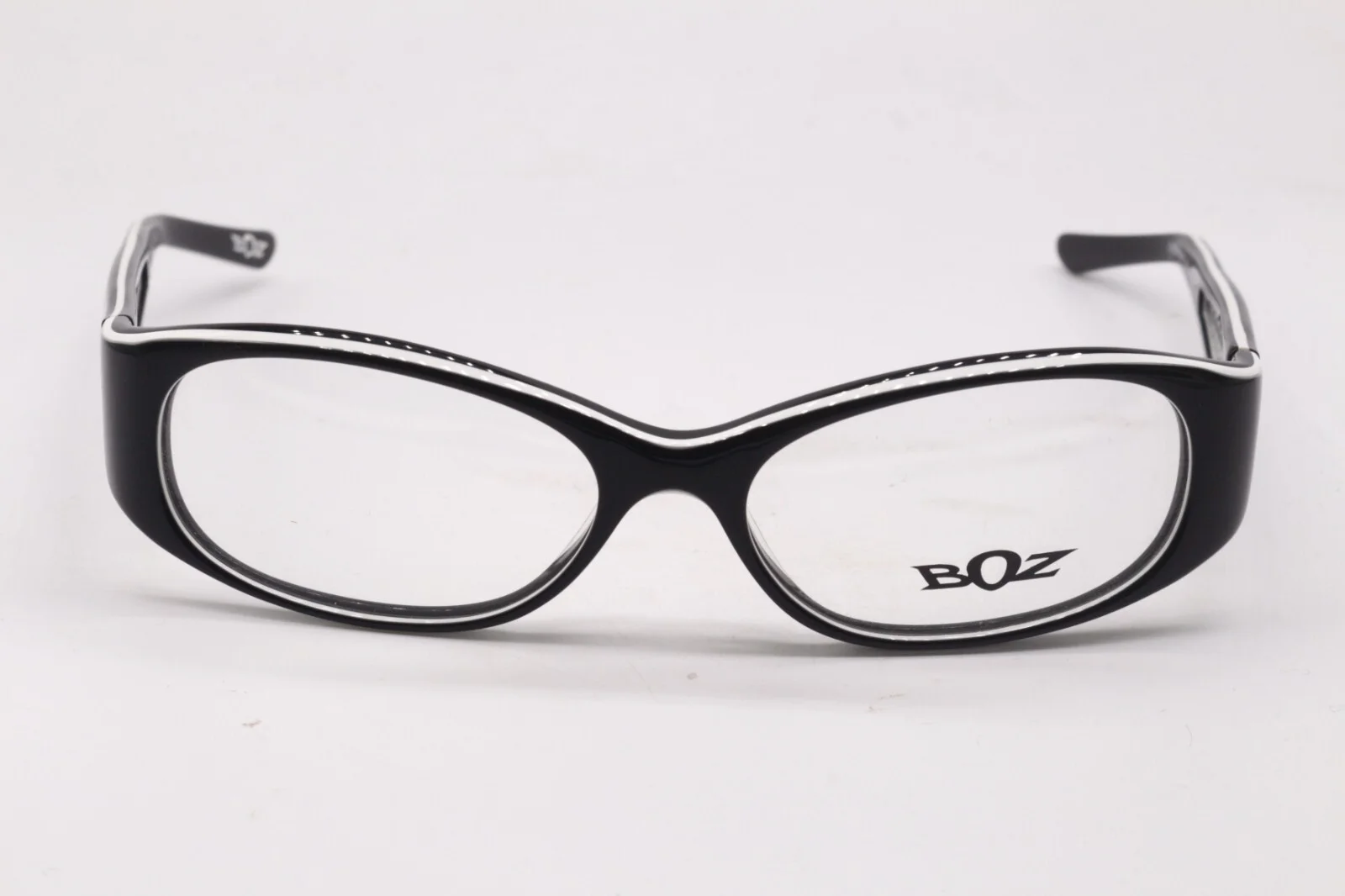 NEW BOZ OVERNIGHT 0010 BLACK WHITE DESIGNER AUTHENTIC FRAMES EYEGLASSES 53-16 2