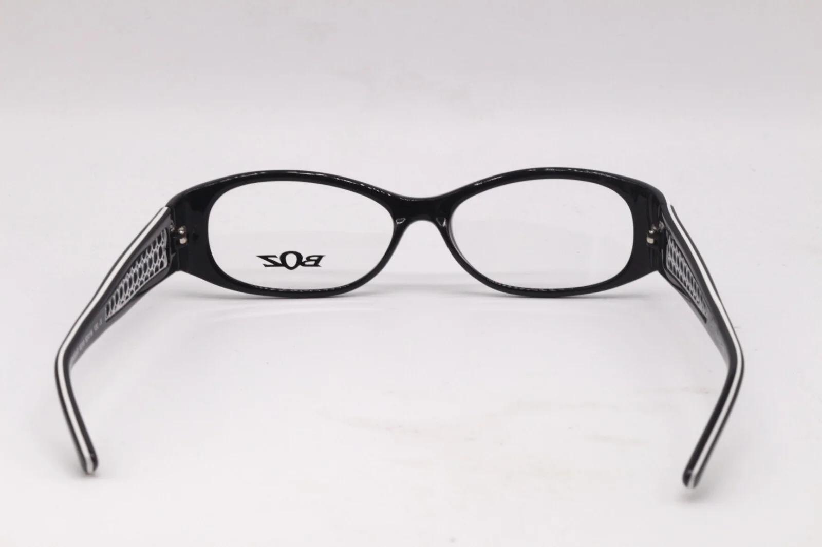 NEW BOZ OVERNIGHT 0010 BLACK WHITE DESIGNER AUTHENTIC FRAMES EYEGLASSES 53-16 4