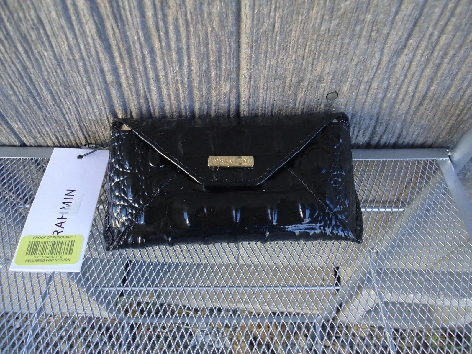 New Brahmin Classic Black Croc Embossed Melbourne Leather Eyeglasses Case NWT 1