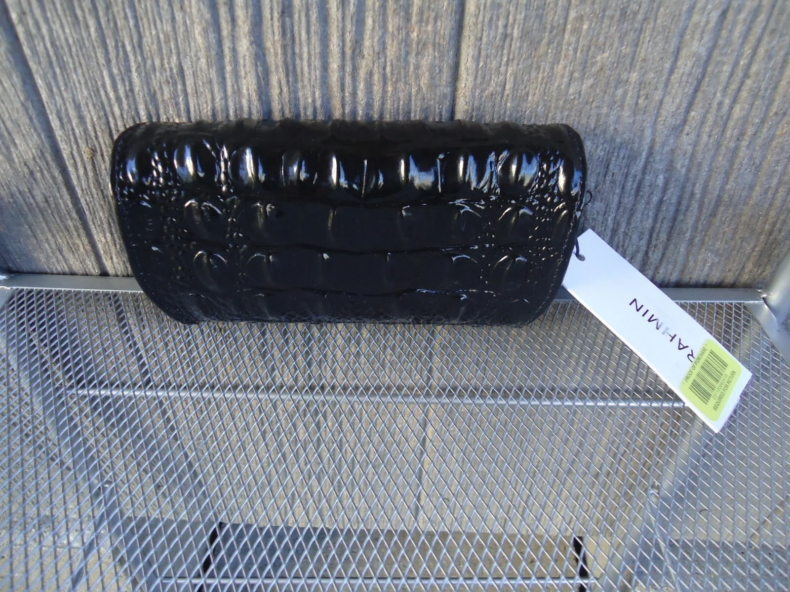 New Brahmin Classic Black Croc Embossed Melbourne Leather Eyeglasses Case NWT 2