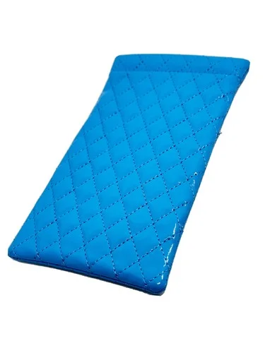 NEW BRIGHT BLUE QUILTED Spring Top Soft Slip In Eyeglass Case