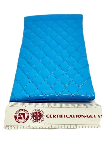 NEW BRIGHT BLUE QUILTED Spring Top Soft Slip In Eyeglass Case 3
