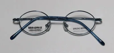 NEW BROADWAY COLLECTION FLEX 61 GLASSES BLUE BLUE ROUND 37-16-120 METAL FULL-RIM 2