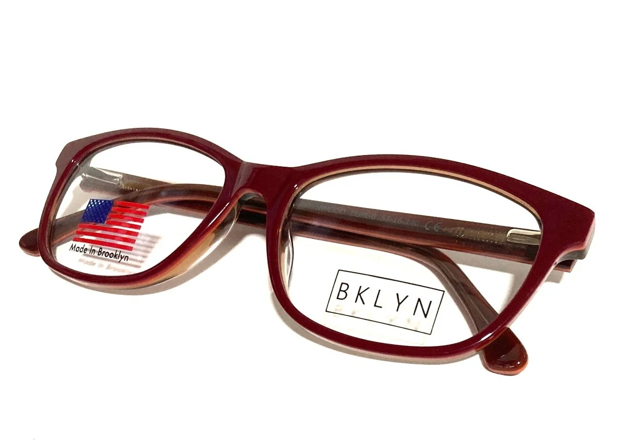 NEW BROOKLYN BKLYN GREENWOOD BURG0 BURGUNDY AUTHENTIC EYEGLASSES 53-16-140 CASE 2