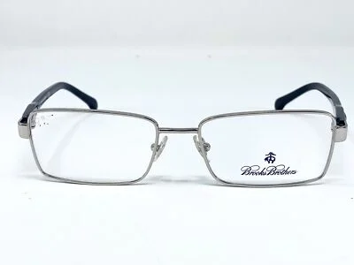 New BROOKS BROTHERS 1028 Silver/ Black Mens Eyeglasses Frame 53-17-145