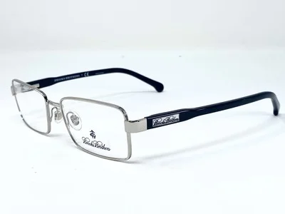 New BROOKS BROTHERS 1028 Silver/ Black Mens Eyeglasses Frame 53-17-145 2