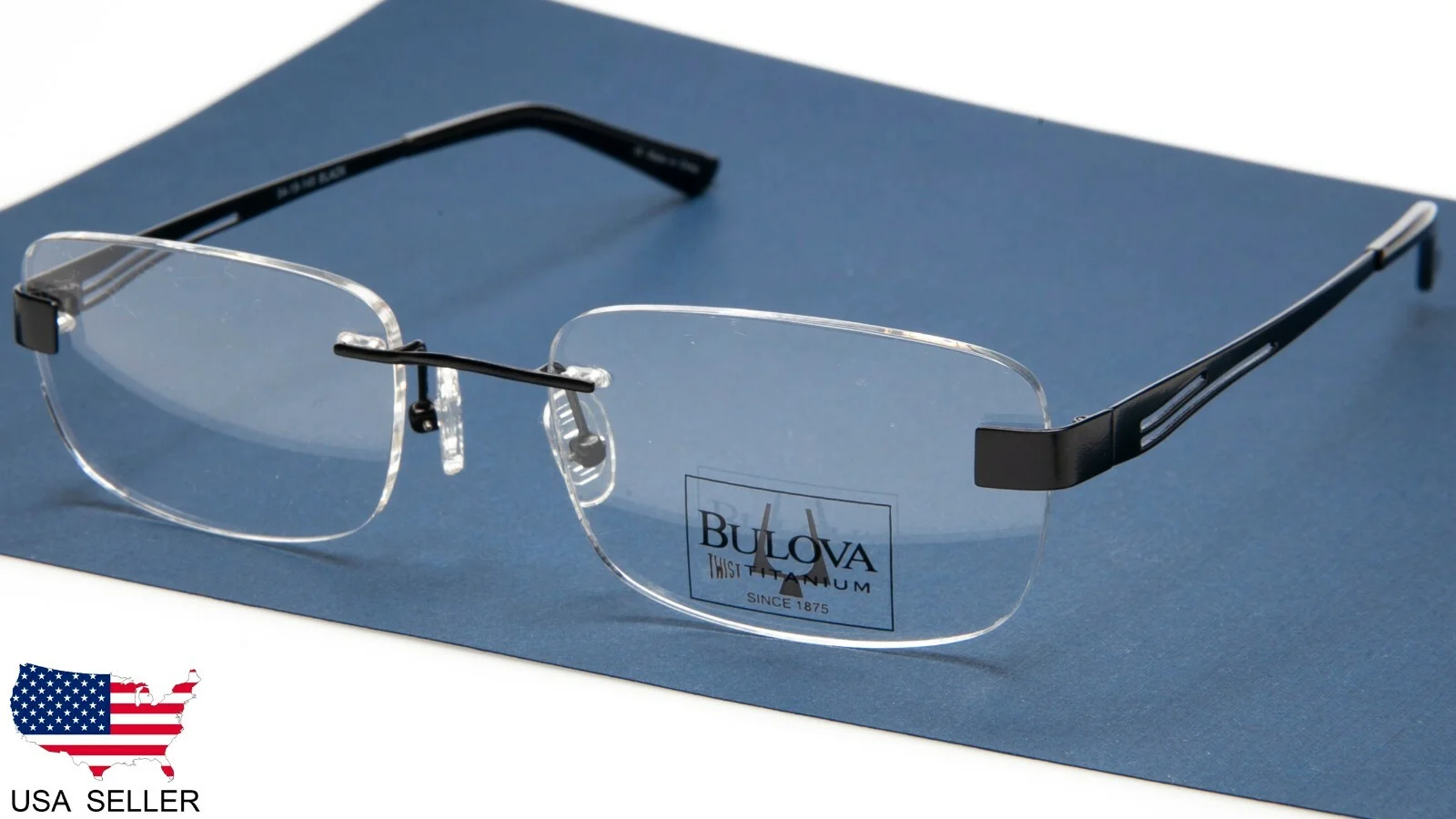 NEW BULOVA FARGO BLACK EYEGLASSES GLASSES TWIST TITANIUM 54-19-145 B35mm