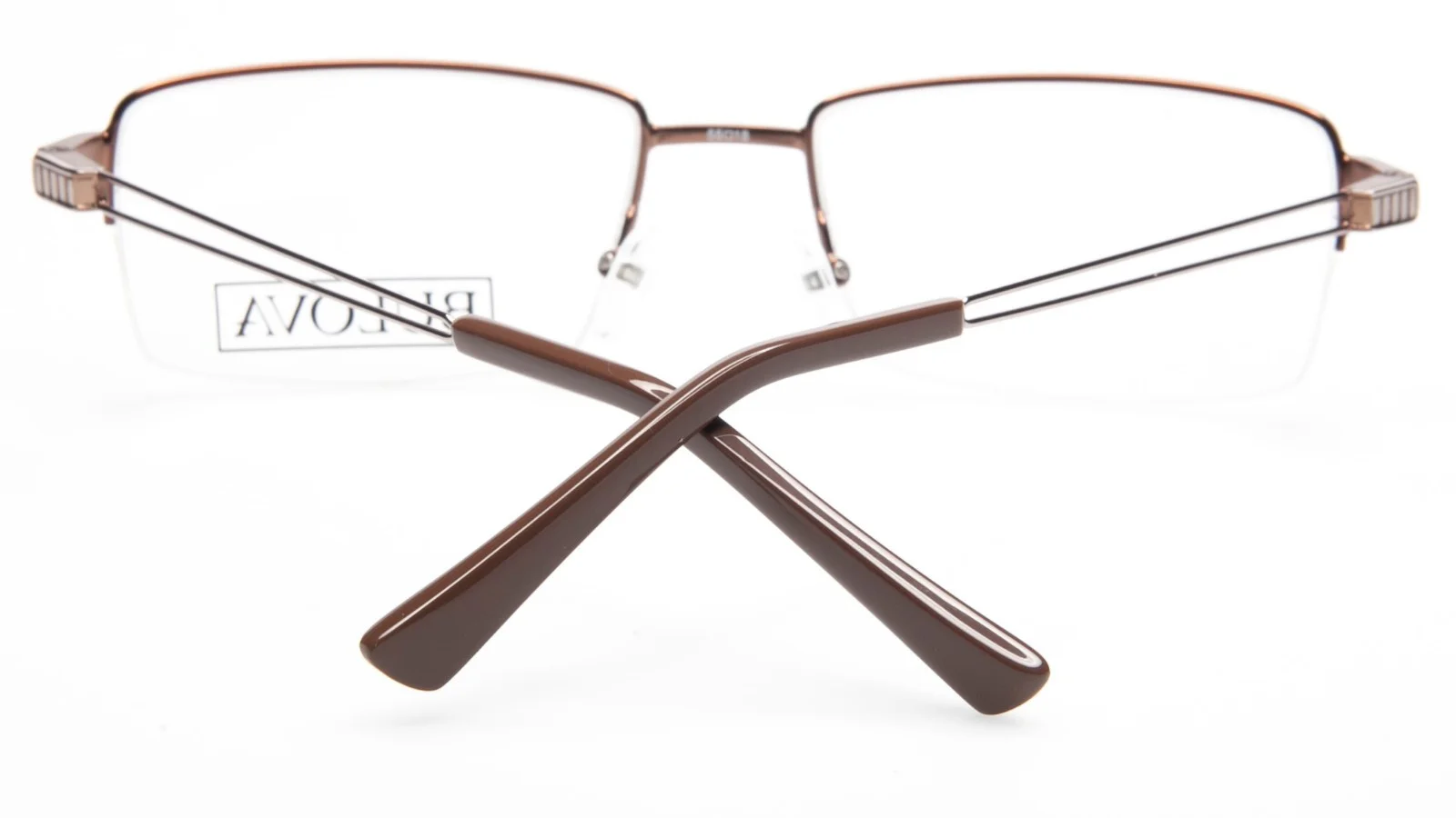 NEW BULOVA LAKELAND BROWN EYEGLASSES GLASSES HALF RIMLESS FRAME 55-18-140 B33 4