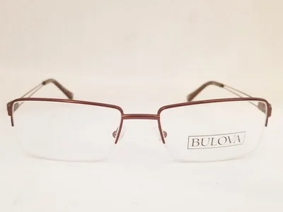 new BULOVA Lakeland eyeglasses Frame Brown55mm MEN Half Rimless Designer Optical 2