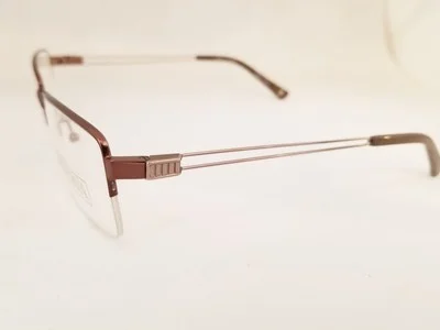 new BULOVA Lakeland eyeglasses Frame Brown55mm MEN Half Rimless Designer Optical 3