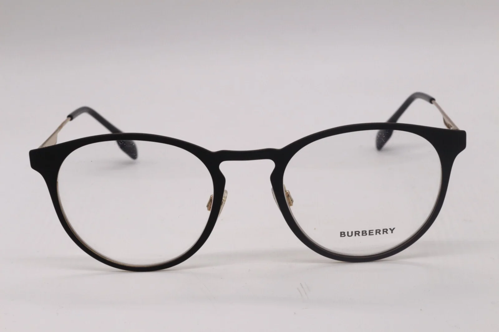 NEW BURBERRY B 1360 1017 BLACK GOLD ROUND AUTHENTIC FRAMES EYEGLASSES 51-21 2