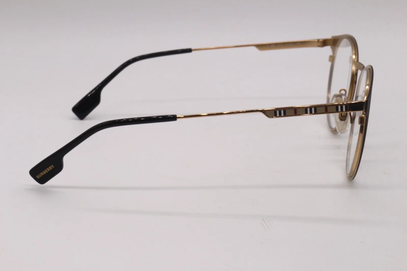 NEW BURBERRY B 1360 1017 BLACK GOLD ROUND AUTHENTIC FRAMES EYEGLASSES 51-21 3