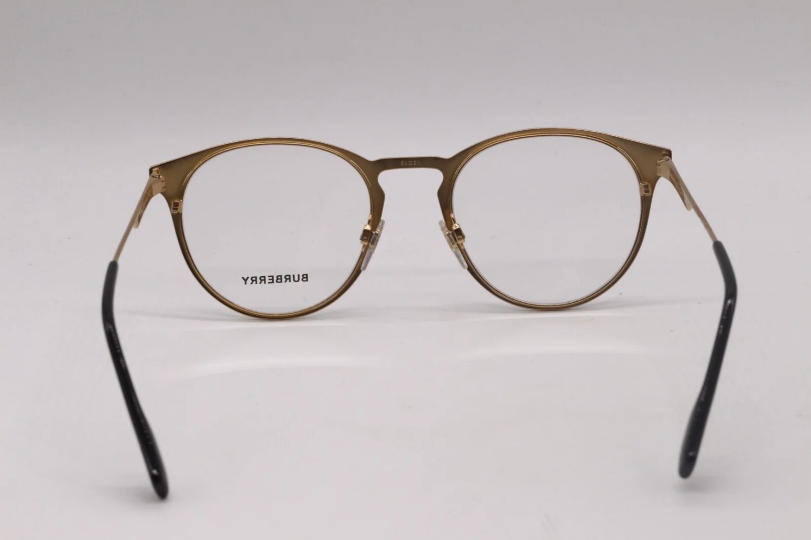 NEW BURBERRY B 1360 1017 BLACK GOLD ROUND AUTHENTIC FRAMES EYEGLASSES 51-21 4