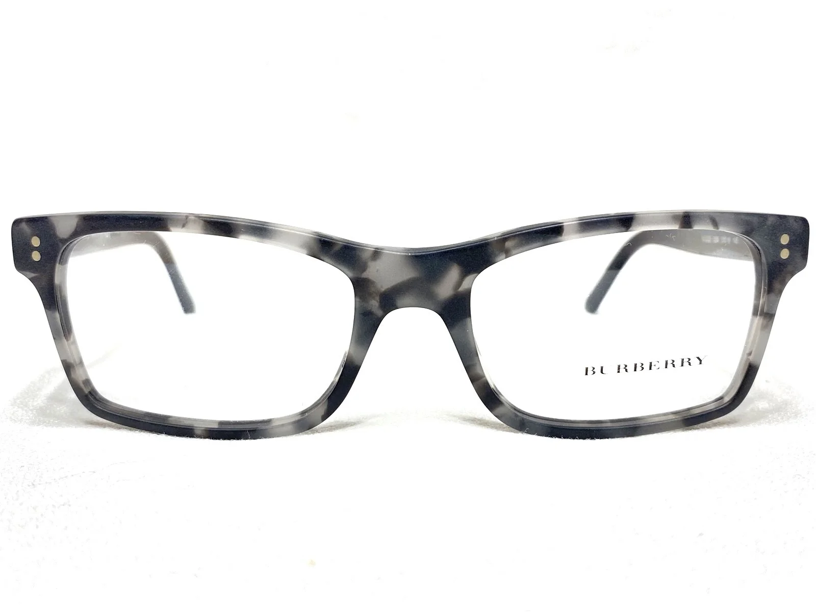 NEW Burberry B2222 3596 Mens Matte Grey Havana Rectangle Eyeglasses Frames 53/18