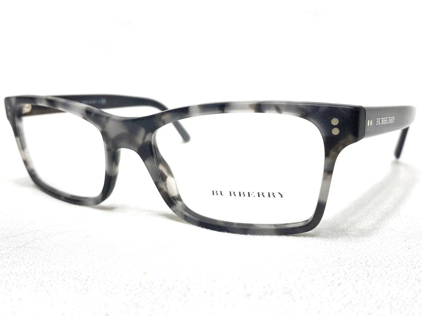 NEW Burberry B2222 3596 Mens Matte Grey Havana Rectangle Eyeglasses Frames 53/18 2