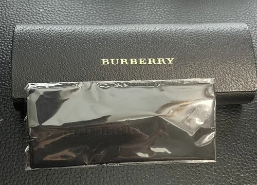 New Burberry Eyeglasses Sunglasses Hard Case w/ Cleaning Cloth & Booklet 2