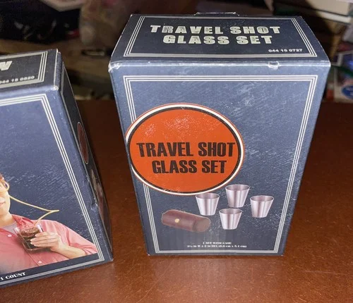 New Buxton Drinking Straw Eyeglasses & Travel Shot Glass Set In Original Boxes 4