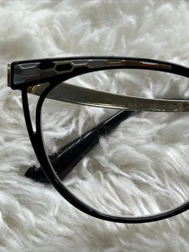 New Bvlgari BV 2186 2018 Black Pale Gold Metal Cat-Eye Eyeglasses 53mm 2