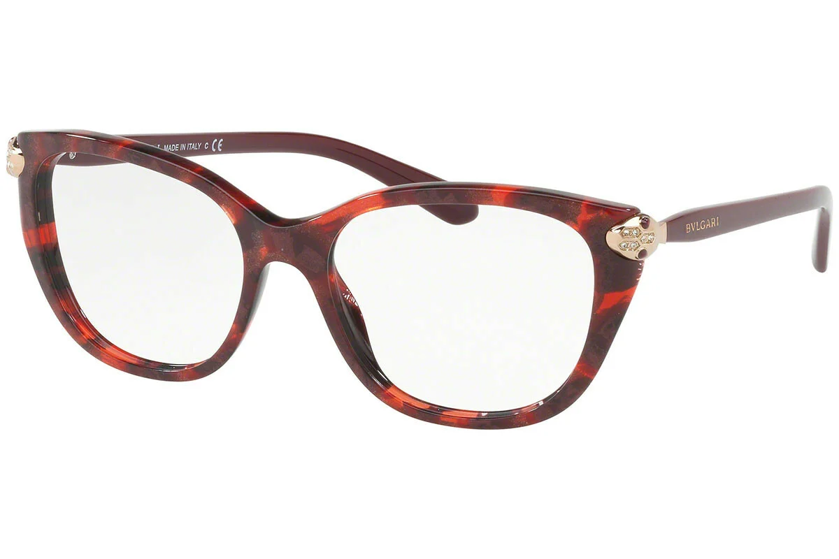 New BVLGARI BV 4140-B 5427 52mm Red Mamba Serpenti Eyeglasses Frames Italy