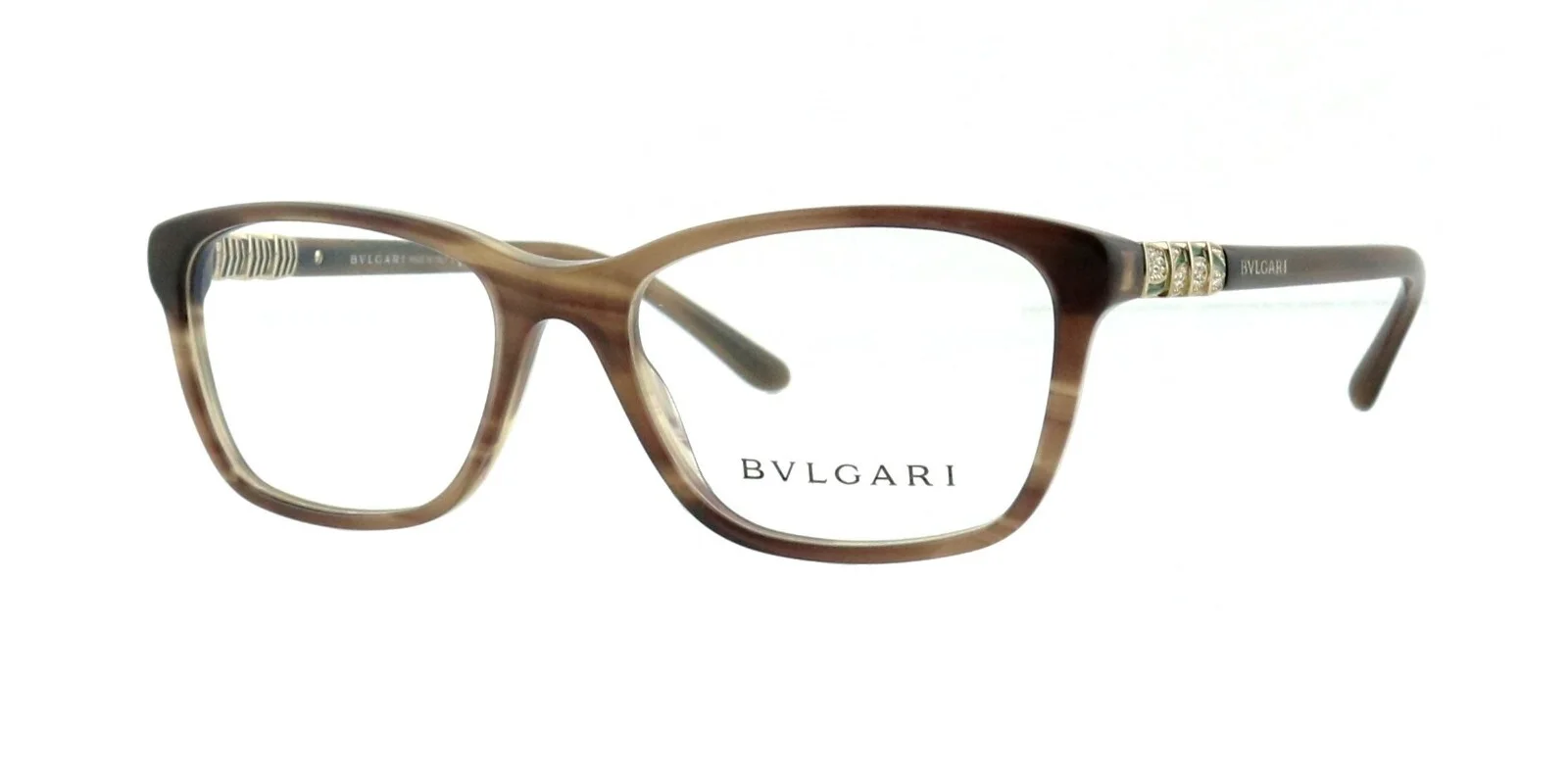 New BVLGARI BV4097-B 5240 51mm Crystal Brown Serpenti Eyeglasses Frames Italy