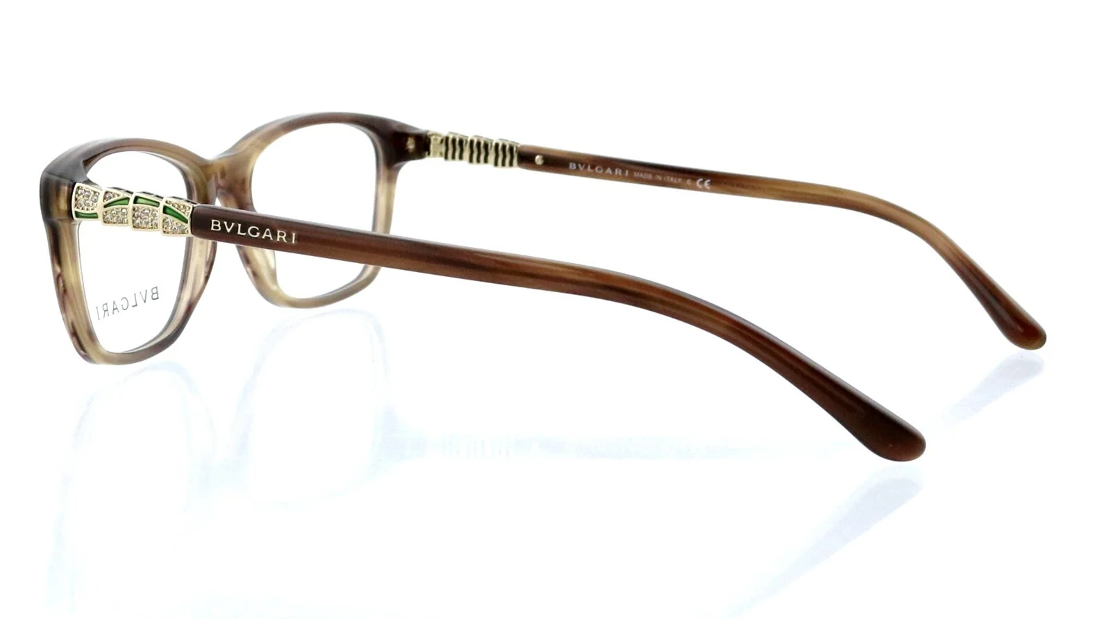 New BVLGARI BV4097-B 5240 51mm Crystal Brown Serpenti Eyeglasses Frames Italy 3