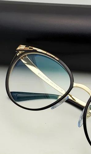 New BVLGARI Eyeglasses 2186 2018 53-17 140 Gold & Black Frames with Enamel Decor 2