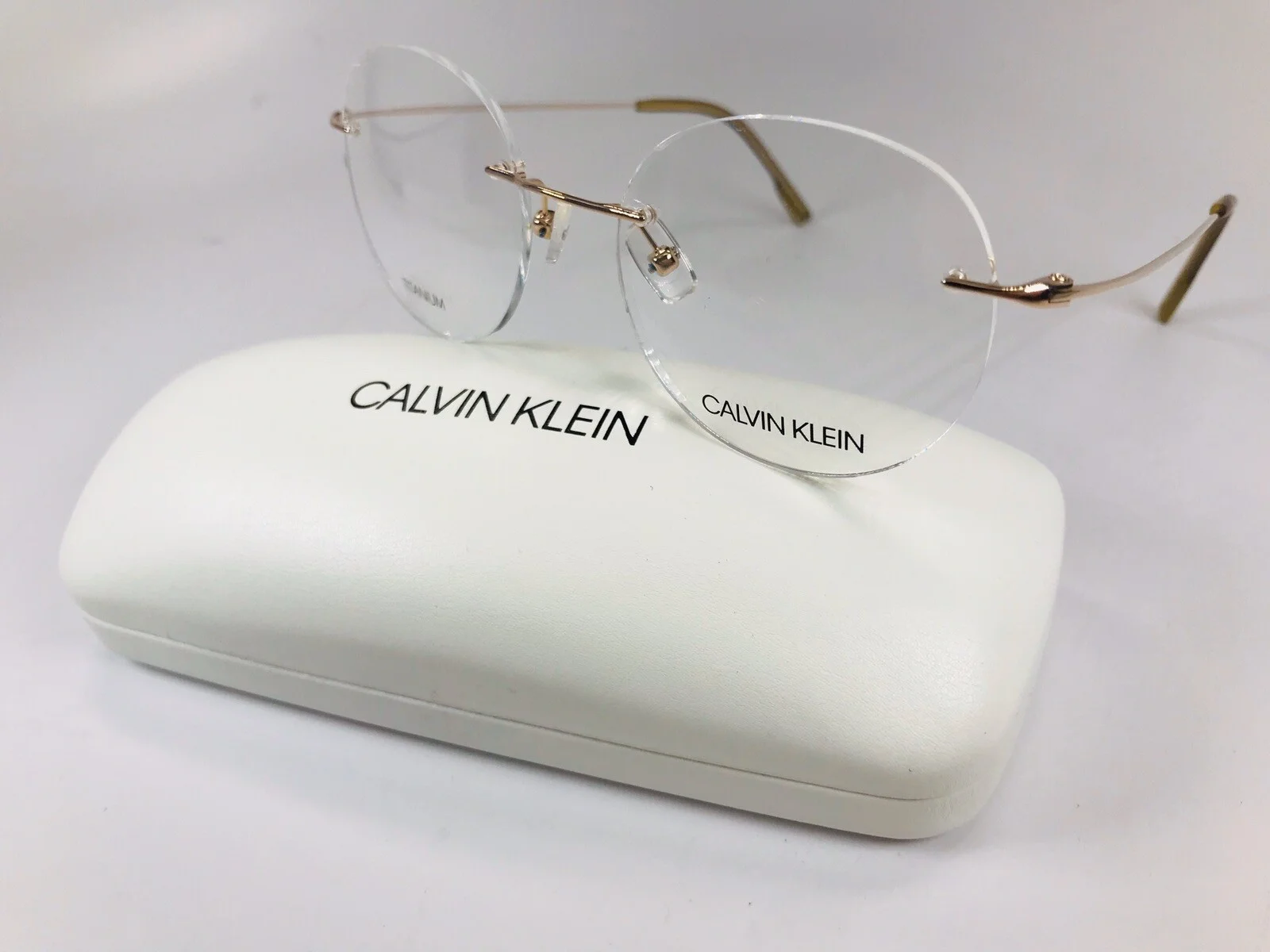 New Calvin Klein CK533-1 700 Japanese Gold TITANIUM Eyeglasses 48mm with Case