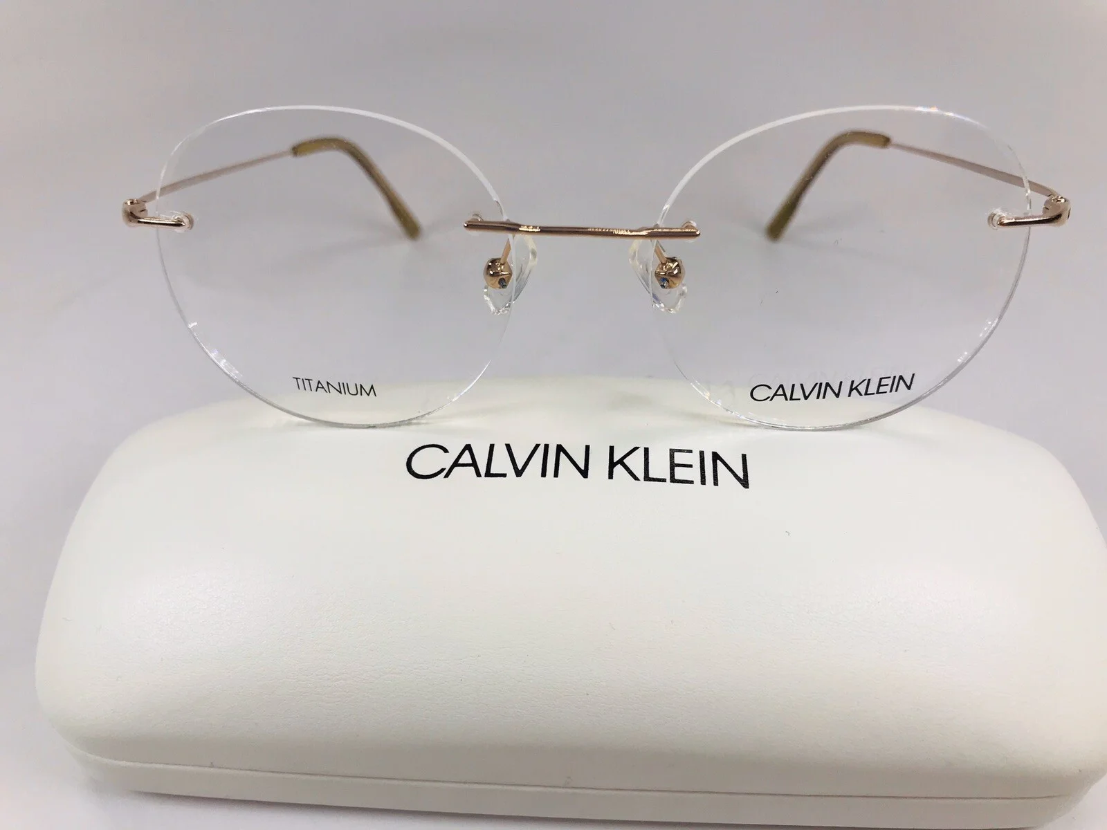New Calvin Klein CK533-1 700 Japanese Gold TITANIUM Eyeglasses 48mm with Case 2