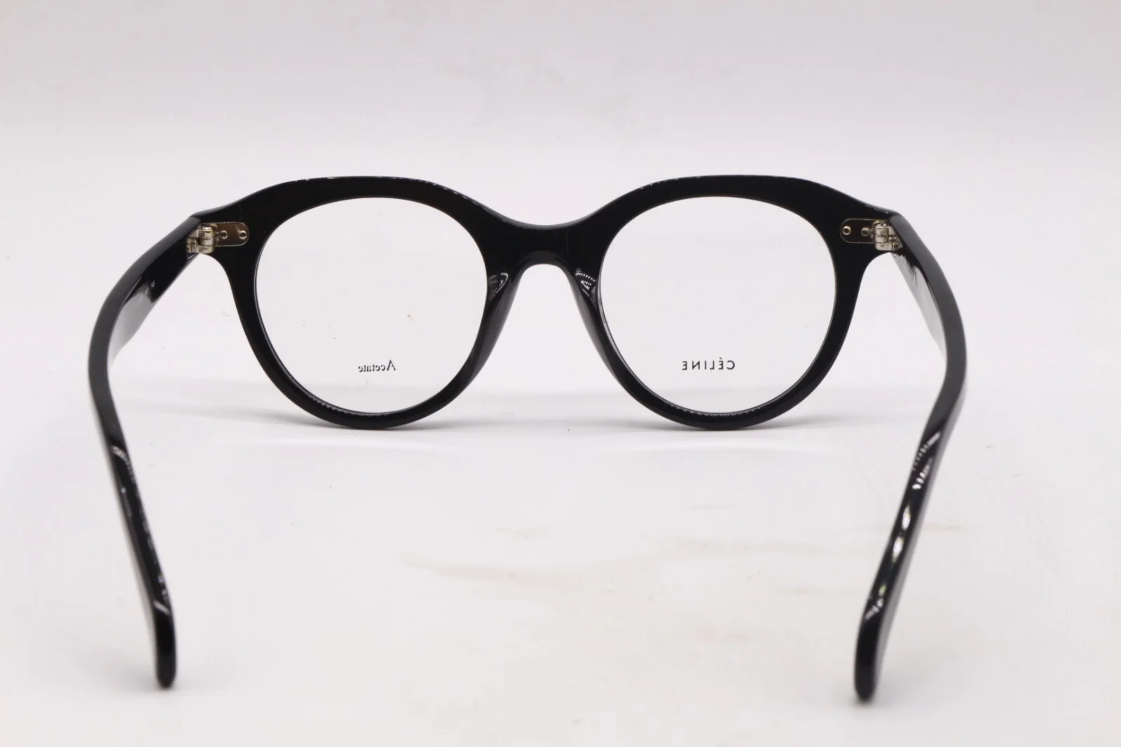 NEW CELINE CL 41458 807 BLACK GOLD ROUND AUTHENTIC FRAMES EYEGLASSES 45-20 4