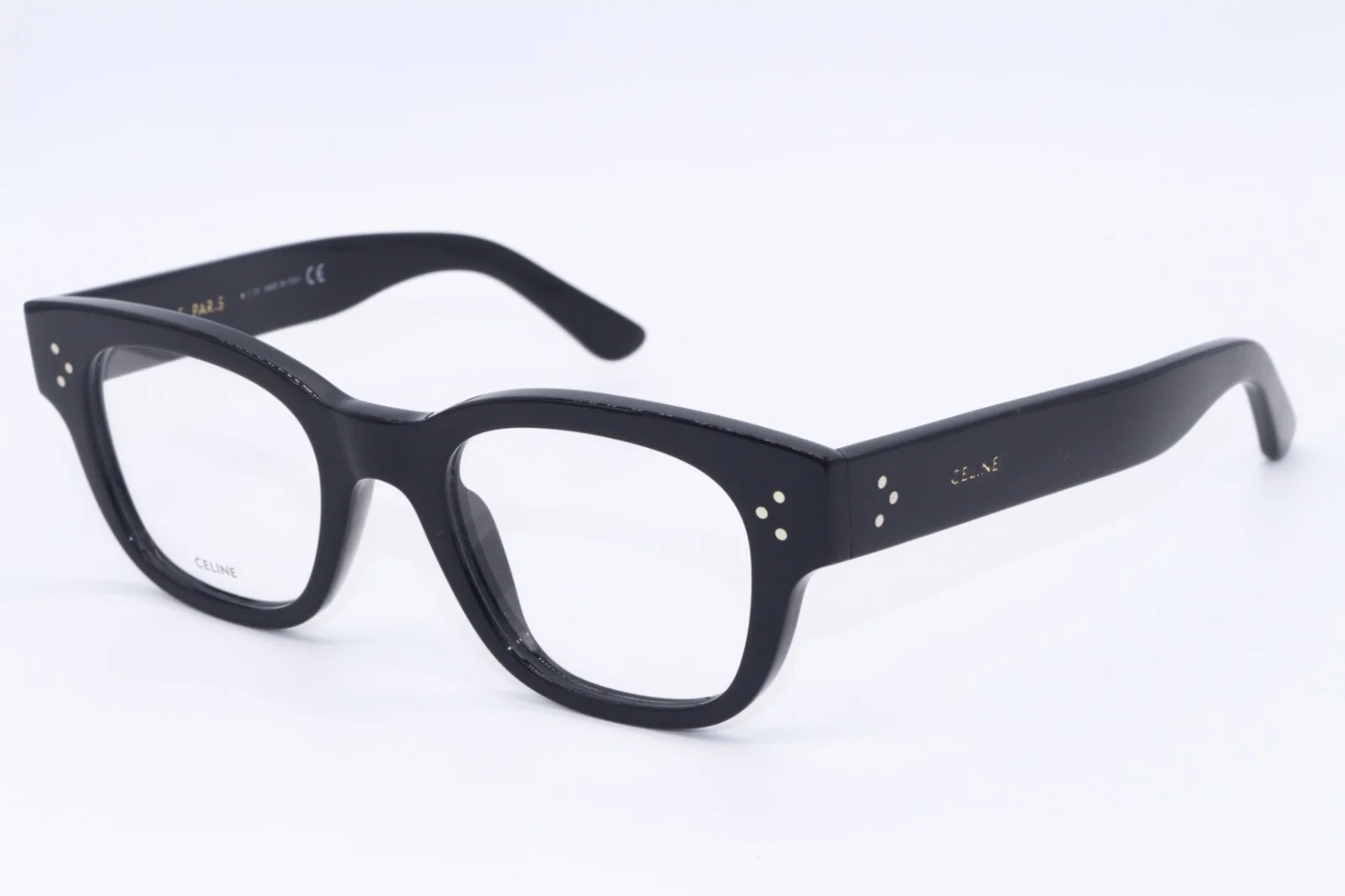 NEW CELINE CL 50035I 001 BLACK GOLD DESIGNER AUTHENTIC FRAMES EYEGLASSES 49-21 2