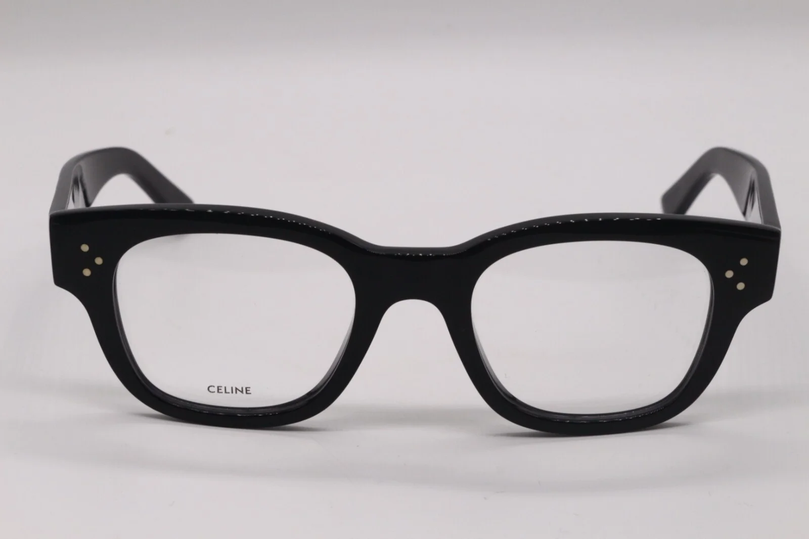 NEW CELINE CL 50035I 001 BLACK GOLD DESIGNER AUTHENTIC FRAMES EYEGLASSES 49-21 3