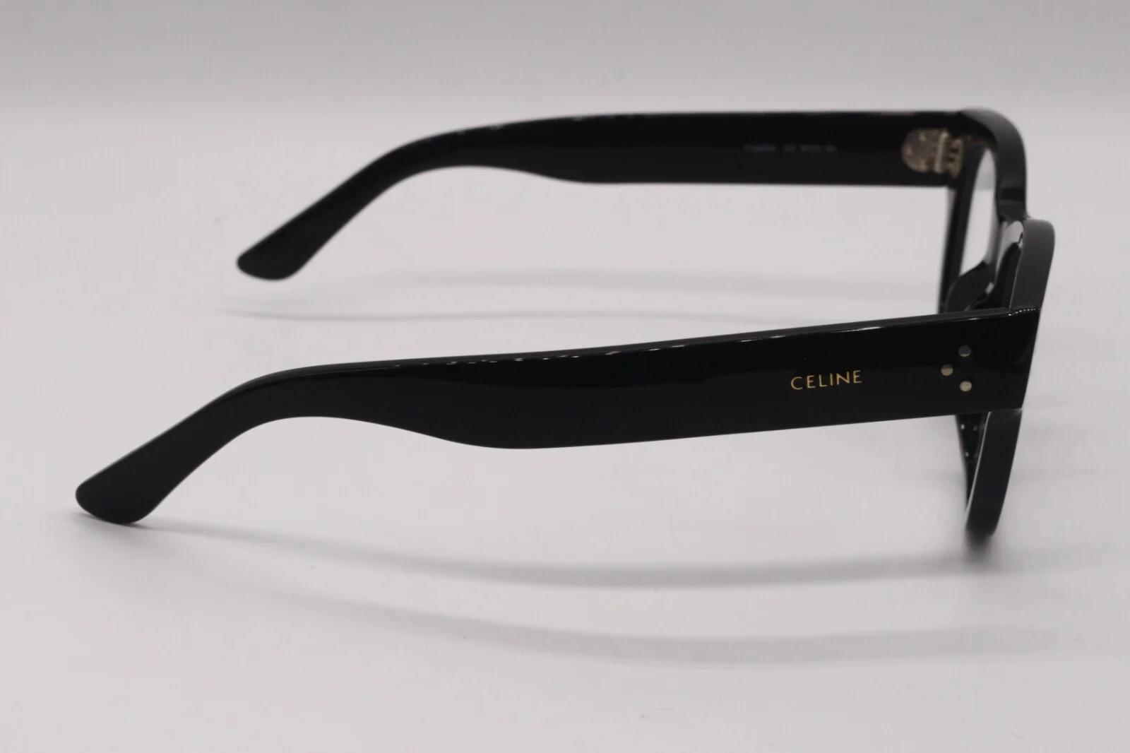 NEW CELINE CL 50035I 001 BLACK GOLD DESIGNER AUTHENTIC FRAMES EYEGLASSES 49-21 4
